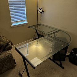 Wraparound Glass Office Table