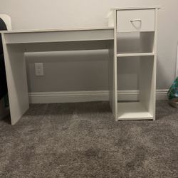 IKEA  White Desk With Shelving And Draw