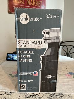 Garbage disposal Badger 5xp- 3/4 HP - in sink erator.