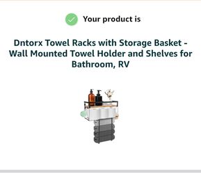 Restroom Towel Rack With Storage Basket