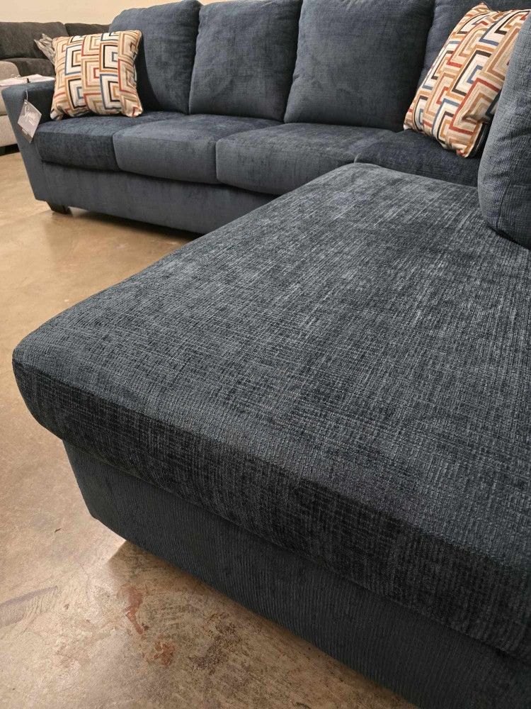 New Plush Blue Sectional