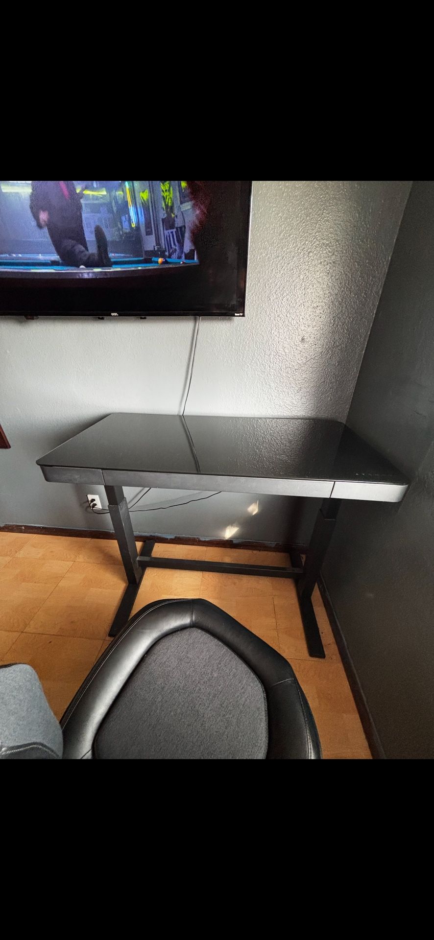 Glass Top Desk With Control Setting.