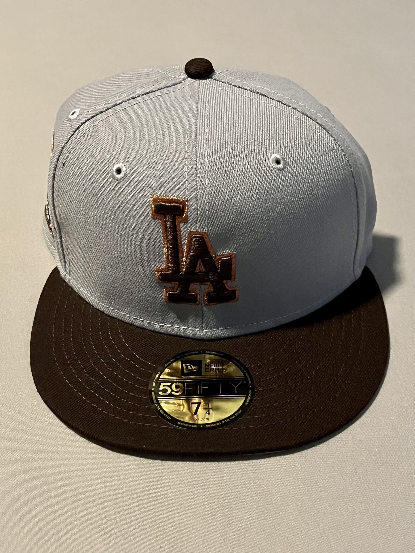 Los Angeles Dodgers New Era 59Fifty Grey Burnt Wood Fitted Hat Cap