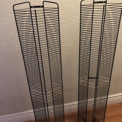 Two metal CD storage stands 