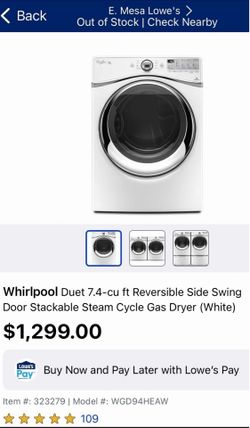 NIB- Whirlpool Duet Dryer