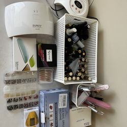 Nail Gel Art Set UV Light Drill Cat Eyes Diamonds 