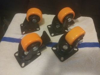 Set of 4 swivel and locking wheels 2 inch