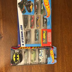 Hot Wheels Bundle – 9-Car Gift Pack + Batman 5-Car Set (14 Cars Total) – New I Have More Batman Cars 