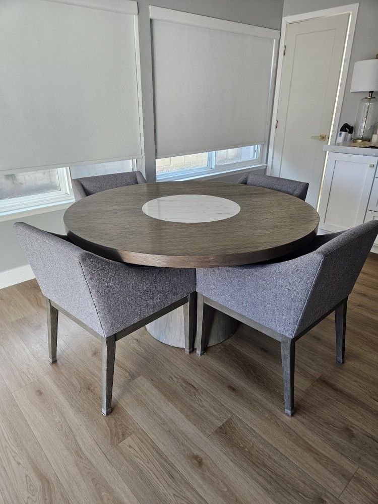 Round Dining Table + 4 Chairs