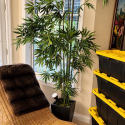 Large Artificial Bamboo Tree in Black Planter
