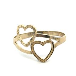 Woman’s Ladies 10k  Yellow Gold Two Hearts Ring Size 8 GP3129800