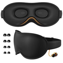 Light Blocking Sleep Mask with Adjustable Strap, 3D Eye Mask for Sleeping, Side Sleeper Friendly for Men & Women, Zero Eye Pressure Blindfold for Trav