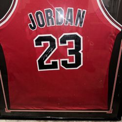 Signed Michael Jordan Jersey framed