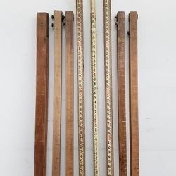 Lot Of 8 Vintage Wood Surveyor Measuring Sticks Tools Industrial Decor 7.5'