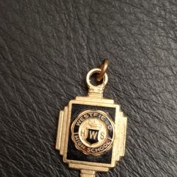 Vintage Gold Tone Westfield High School Pendant Key Charm-WHS By Kinney. 