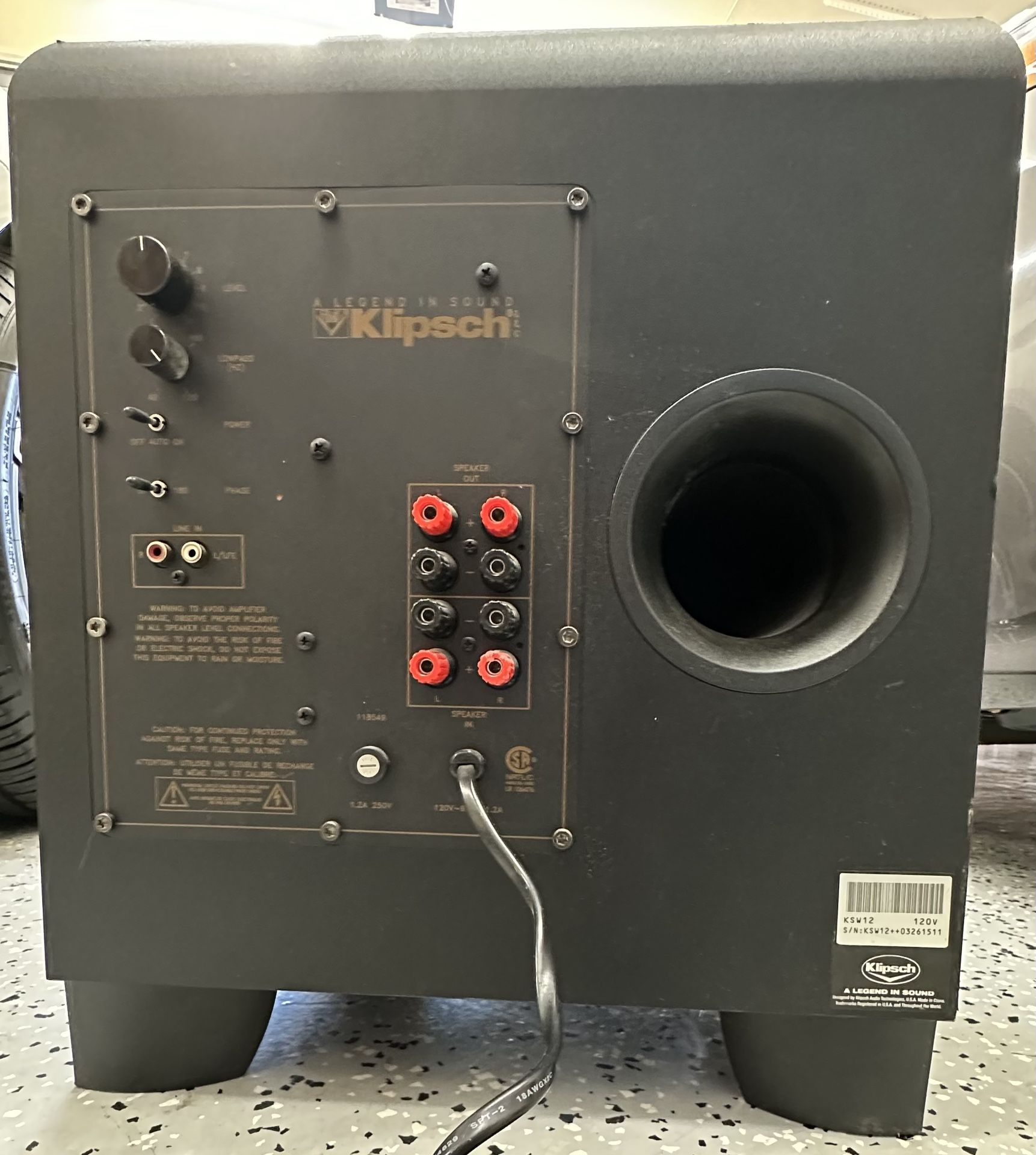 Klipsch KSW-12 Subwoofer 400w