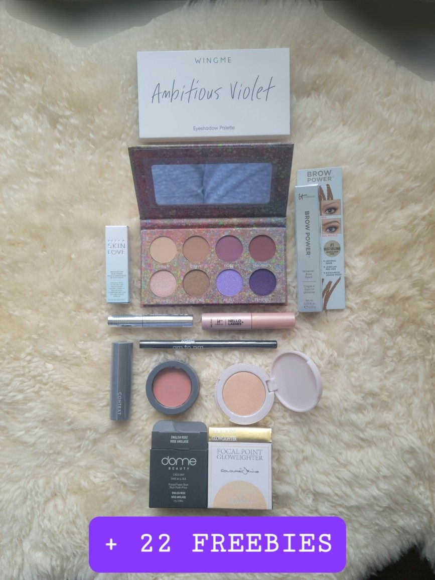 9pc (WINGME) Makeup Lot + 22 Mostly High-End Freebies 