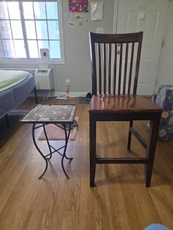Dark Wood Bar Height Dining Chair