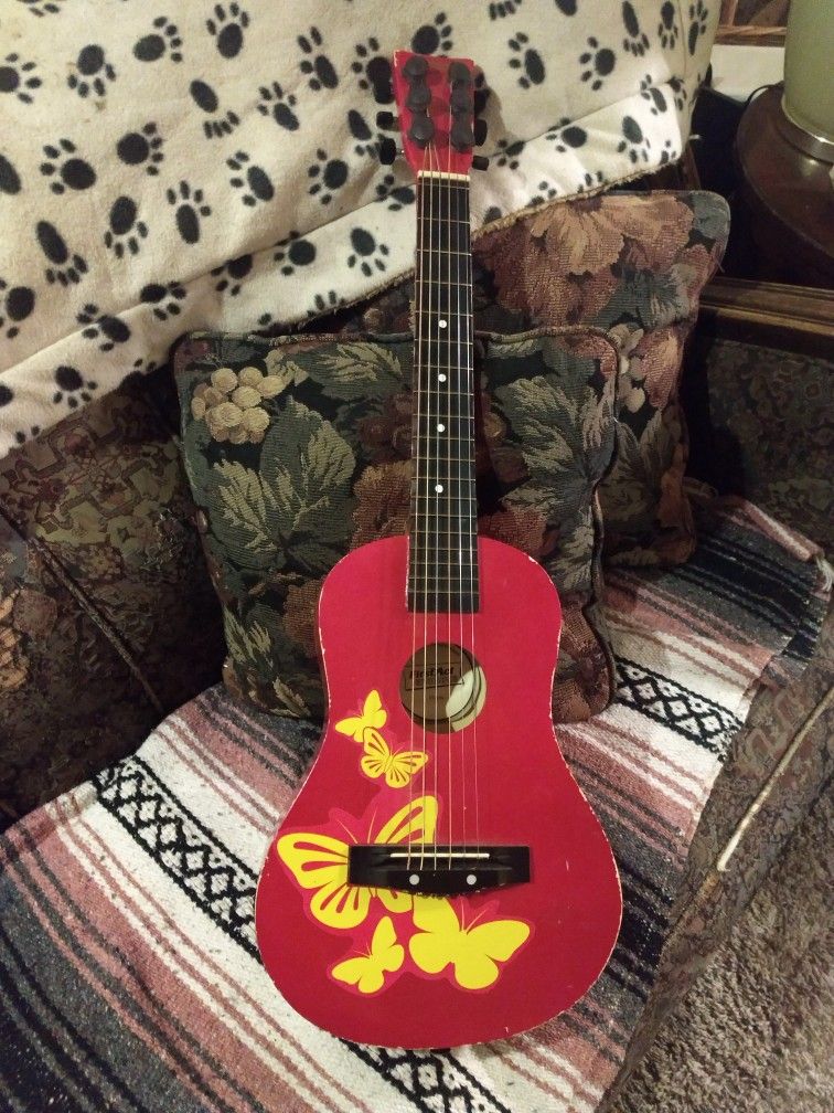 First Act Discovery Acoustic Guitar, Model FG196, With Butterflies