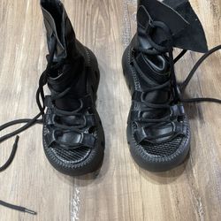 Front Lace-up Open-Toe Platform Sandals Boots - Obiono