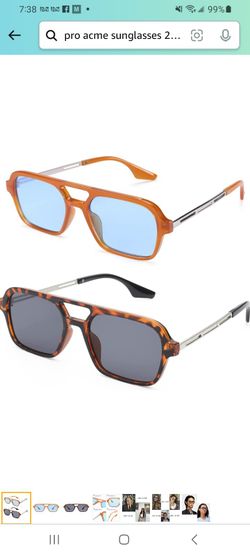SHIPPING ONLY Women's Retro Square Aviator Sunglasses 2 Pack 