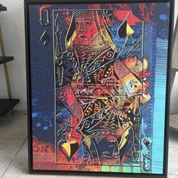 Queen Of Spades Blck Floating Frame
