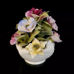 Vintage Porcelain Flower Bowl 