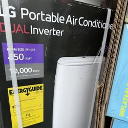 LG 10,000 BTU DOE Portable Air Conditioner Dual Inverter Wi-Fi with Remote White