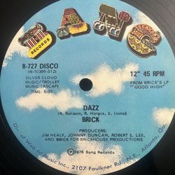 DAZZ - BRICK 12’ RECORD OLD SCHOOL FUNK BOOGIE FUNK 80’S FUNK