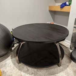 Espresso black round coffee table