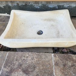 Travertine Floating Bathroom Sink