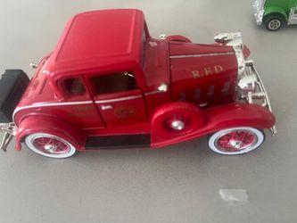 5 collectible trucks   2 Bank trucks 1 Ajax Flatbed truck 1 Publix Semi truck with doors that open 1 Red Ford fire chief truck  ALL 5 for $100 or $35 