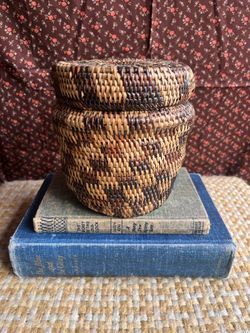 Vintage Geometric Double Weave Basket Tiruray Tribal Art Palawan Philippines