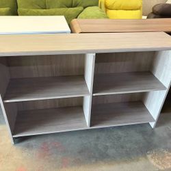 47” Modern Farmhouse 4-Shelf Bookcase, Console Table ,Entryway Table with Storage Shelves, Narrow Console Table for Entryway, Living Room, Hallway, En