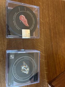 NHL Official Game Pucks – Red Wings & Predators