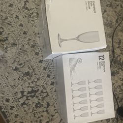 Martha Stewart Collection 12  piece Champagne flute Glasses 40 bucks