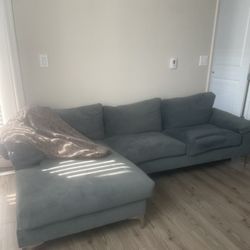 Grey Velvet Couch 