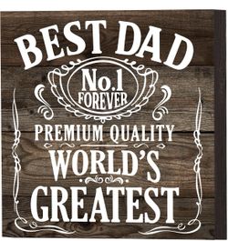 Best Dad Wooden Decorative Sign 5x5 Free Standing Design
