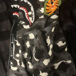 BAPE City Camo Shark Wide Full Zip Double Hood