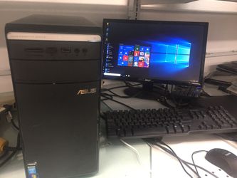 ASUS desktop with 21” monitor, corei5 3rd gen, 1TB 8gb ram win 10