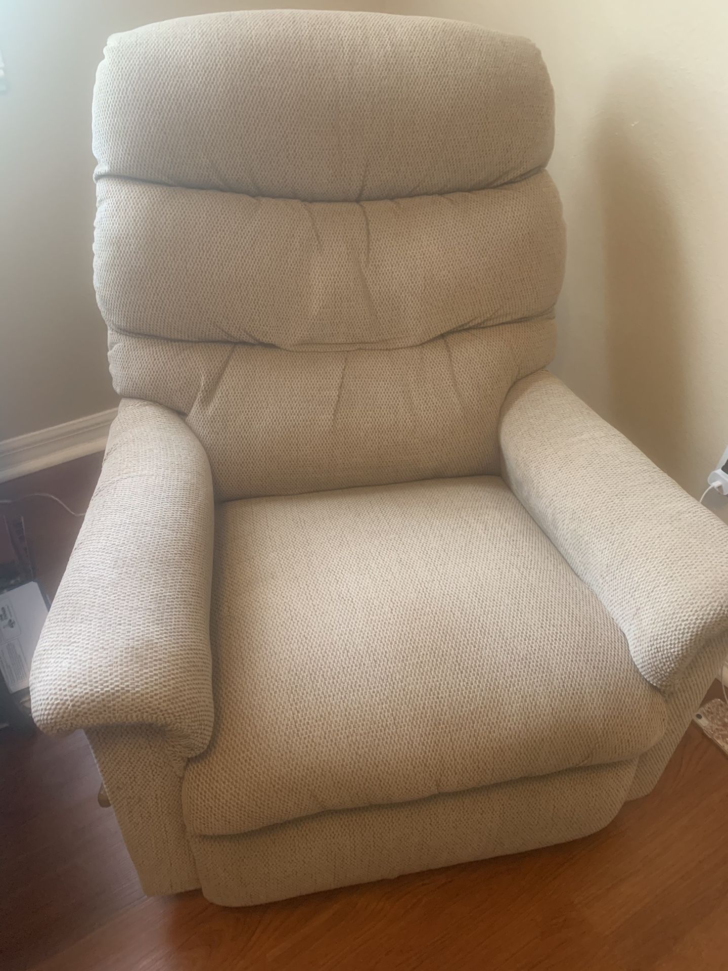 Pair of tan recliners, originally from Badcock furniture