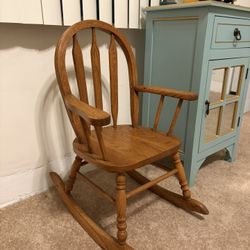 Vintage Kids Wooden Rocking Chair