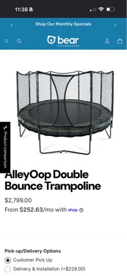 AlleyOop Double Bounce Trampoline 14 ft plus new net and second mat