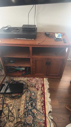 Solid Wood TV Stand with Cabinet