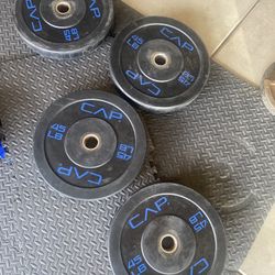 [HEAVY DUTY] CAP Barbell Rubber Bumper Plates – 45lb Quads (180lb Set)