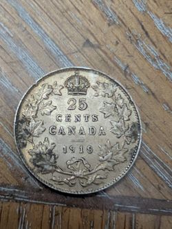 1918 Canada Sterling Silver Quarter 