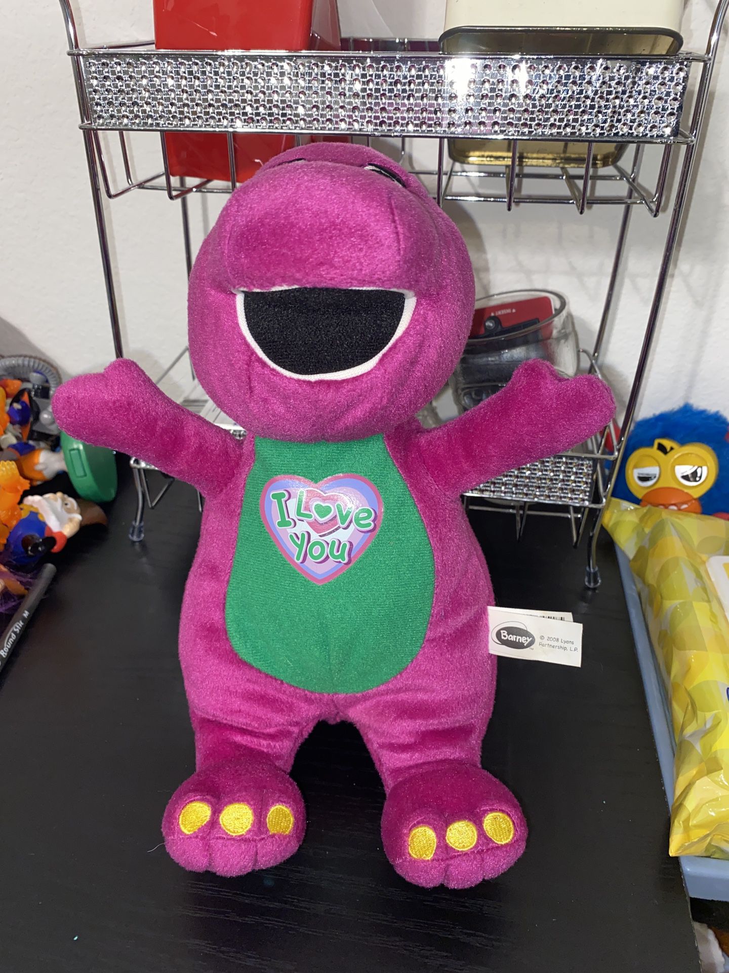 BARNEY SINGING I LOVE YOU 10inch plush toy NOT TESTED…  2008.