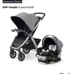  New! In box Chicco Bravo 3-in-1 Trio Travel System, Bravo Quick-Fold Stroller with KeyFit 30 Infant.