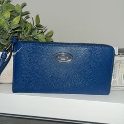 Coach Blue Wallet Wristlet New