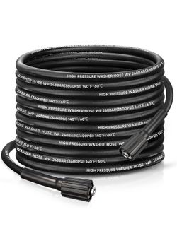 New 50FT Steel Wire Braided Washer Hose – Kink-Resistant, 248Bar / 3600 PSI, Burst-Resistant Replacement Hose with M22 Fittings – Compatible with Ryob